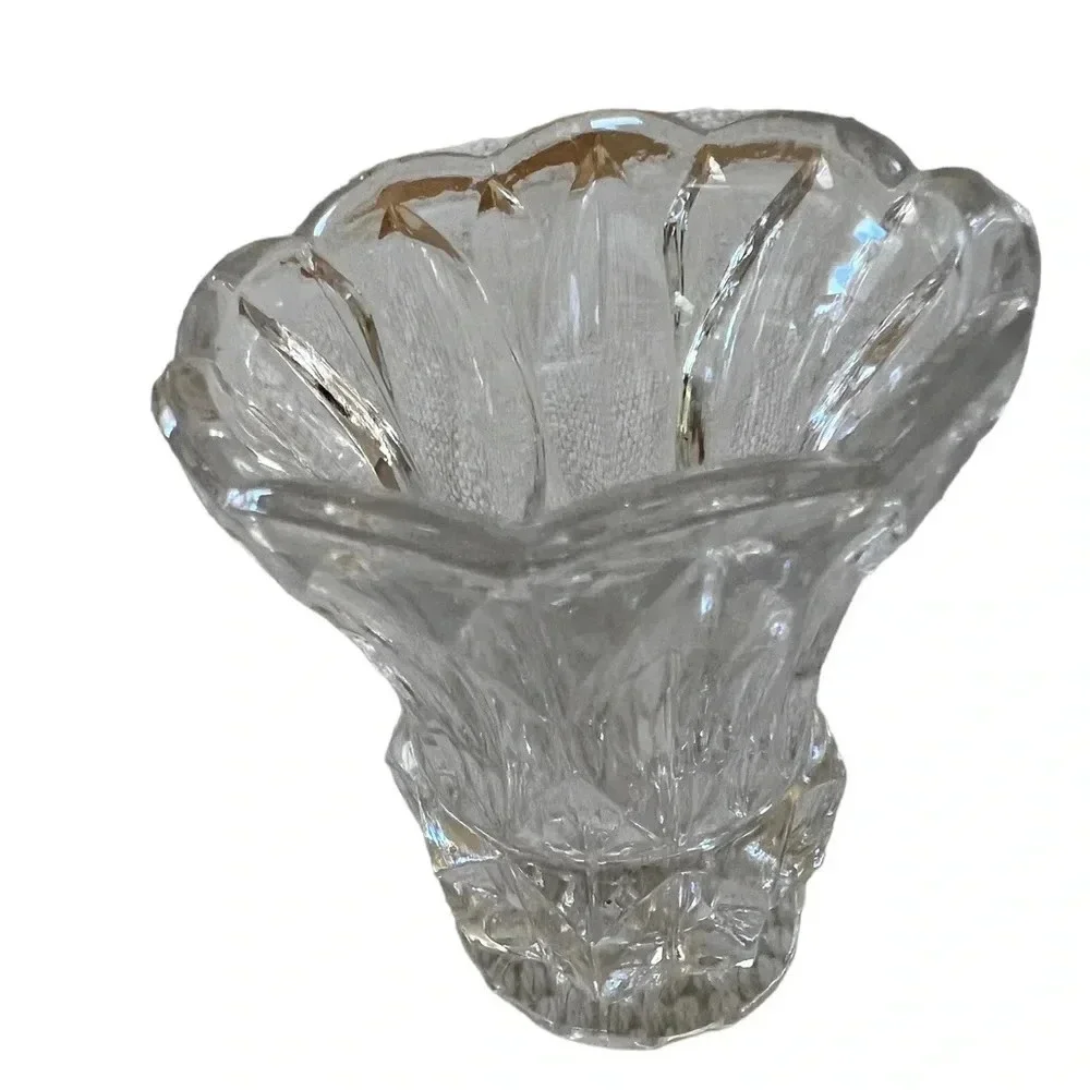 Vintage Cut‎ Glass Miniature Vase 3”